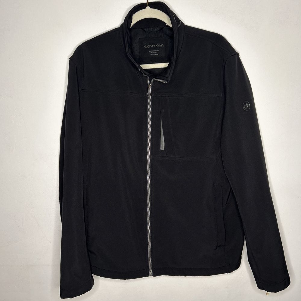 Calvin Klein Men Waterproof, Breathable, Jacket Large Black Softshell Full Zip